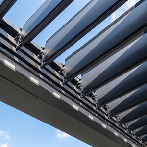 Pergola motorisée automatique en aluminium avec toit <span class=keywords><strong>à</strong></span> lamelles réglables, imperméable, avec éclairage LED pour l'extérieur - Product Image 3