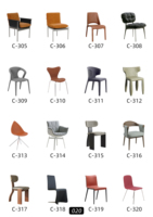 Chaise de salle à manger moderne en bois massif de frêne avec siège en cuir - Durable et écologique - Meubles pour restaurant, hôtel, café