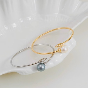 B5068 Bracelet en argent sterling 925 avec perles de 10-11 mm |   Base de bracelet en perles DIY, composant de bijouterie, perles non incluses - Product Image 3