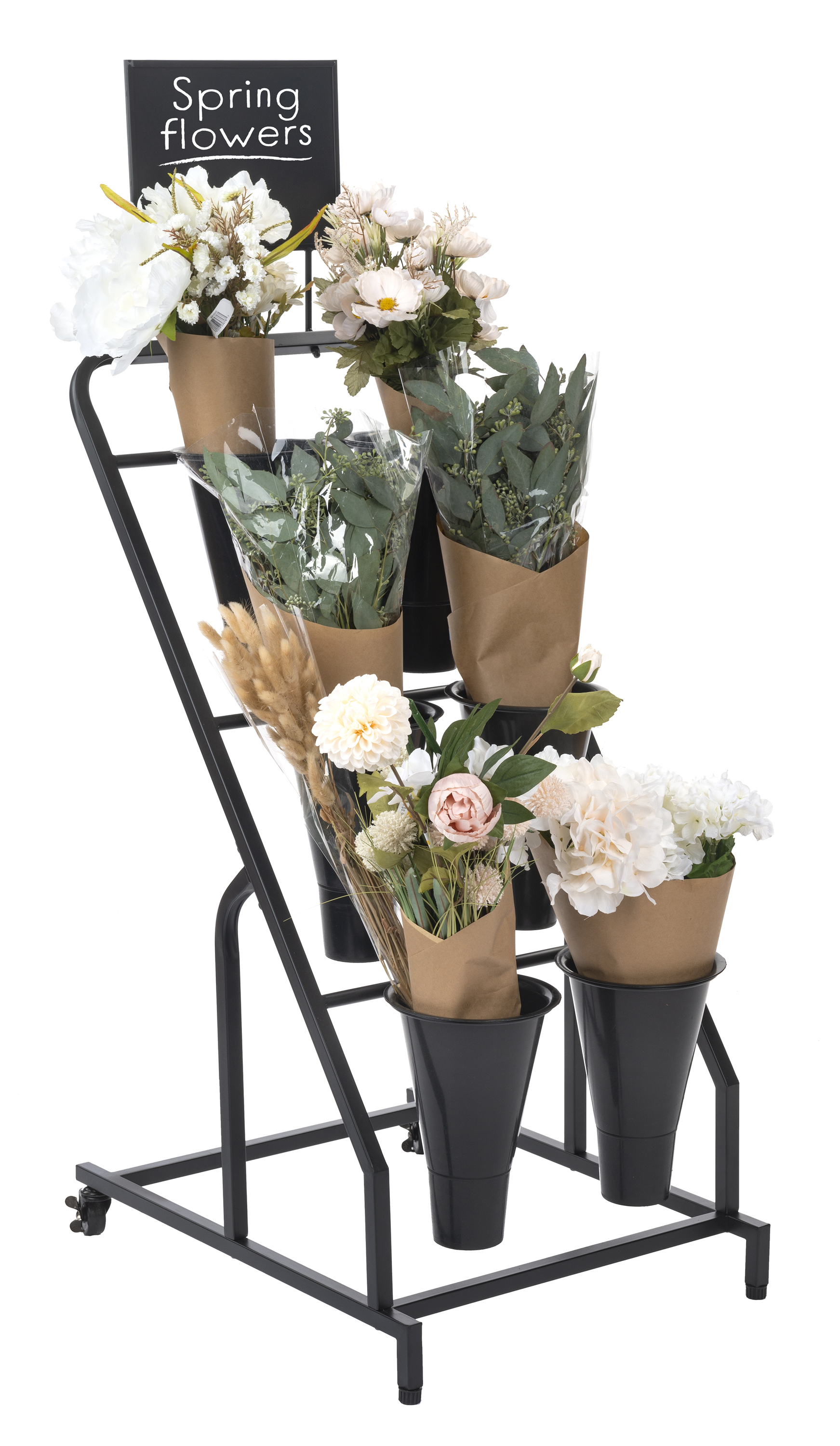 Apache Factory Customized Color Size Florist Shelf Flower Bucket Multi-layer Display Rack Flower Display Stand for Flower Shop — view 5