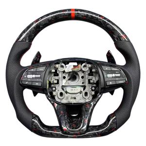 Volante de Cuero y Fibra de Carbono Forjado para <span class=keywords><strong>Hyundai</strong></span> <span class=keywords><strong>Genesis</strong></span> G70 G80 <span class=keywords><strong>Coupé</strong></span> 2.0t/3.8 2014 2015 2013 2010 2020 2023 2011 <span class=keywords><strong>2022</strong></span> - Product Image 3