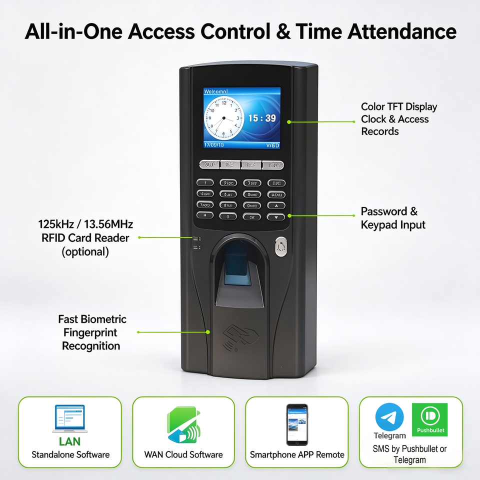 Multi Modal Biometric Fingerprint RFID Access Control Keypad with Cloud ...