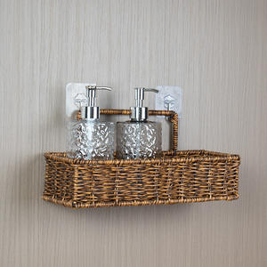 プラスチック製の手編みラタン収納バスケット2個セット、ボヘミアンスタイルの部屋の装飾、キッチン、庭、リビングルームに最適 - Product Image 3