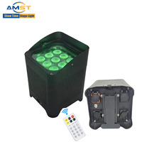 Lampu Par LED Baterai Tahan Air IP65 9x18W RGBWAUV Uplight Nirkabel dengan Remote IR untuk Pesta DJ dan Liburan