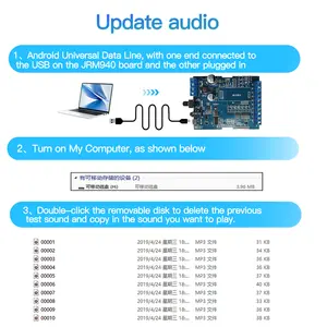 JRF940 9way basso grilletto a leva di controllo vocale modulo di riproduzione scheda con telecomando vocale può essere personalizzato dal cavo USB