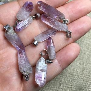 Vente chaude Promotion Cadeau Exquis Bijoux En Cristal De Quartz Naturel <span class=keywords><strong>Vera</strong></span> <span class=keywords><strong>Cruz</strong></span> Améthyste Point S925 Pendentif - Product Image 5