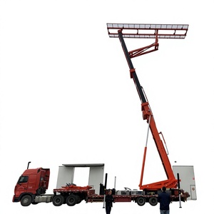 Plateforme élévatrice hydraulique professionnelle montée sur camion de 20 mètres et 15 tonnes pour machine de formage à froid de panneaux de toiture métalliques automatiques - Product Image 1