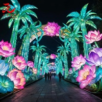 Arco di Lanterne Giganti Fatte a Mano di Zigong, Tunnel di Fiori di Ciliegio, Lanterna a Cubo con Caratteri Cinesi per Decorazioni di Eventi e Festival