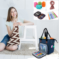 Grand support de rangement de fil pour aiguilles Crochet crochets tricot projet accessoires de couture tricot organisateur sac fourre-tout