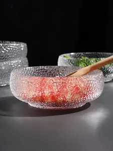 Tazón Redondo de Vidrio Japonés con Textura de Martillo para Postre, Fruta, Ensalada, Helado, Cereal, Desayuno, Tazón Pequeño Transparente - Product Image 4