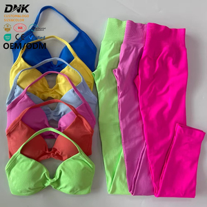 Set 2 Pezzi per <span class=keywords><strong>Donna</strong></span>: Reggiseno Sportivo con Spalline e Leggings da Allenamento, Set Senza Cuciture per Palestra, Abbigliamento Fitness, Outfit Sportivo - Product Image 1