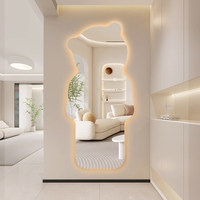 Miroir mural LED intelligent en verre éclairé, forme extraterrestre, pleine longueur, irrégulier, pour salon, miroir de dressing, décoration artistique pour la maison