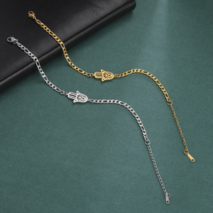 Colgante de mano Vintage Hamsa, pulsera de acero inoxidable con filigrana, colgante hueco, protección contra el mal de los celosía, talismán - Product Image 2