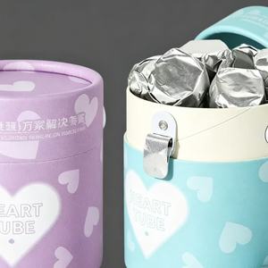 Conteneur en carton violet avec logo personnalisé, cylindre de verrouillage anti-effraction pour la sécurité des enfants, pour bonbons, en-cas, tube en papier - Product Image 3