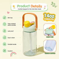Bouteille d'eau en plastique à motif créatif, design attrayant, avec paille, pour enfants, portable, idéale comme cadeau