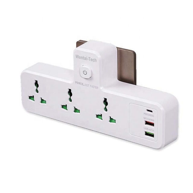 Wintai-Tech China Wall Charger Extension 3 Outlet +2 USB+1 Type C Power Strip Standard Power Strip Socket
