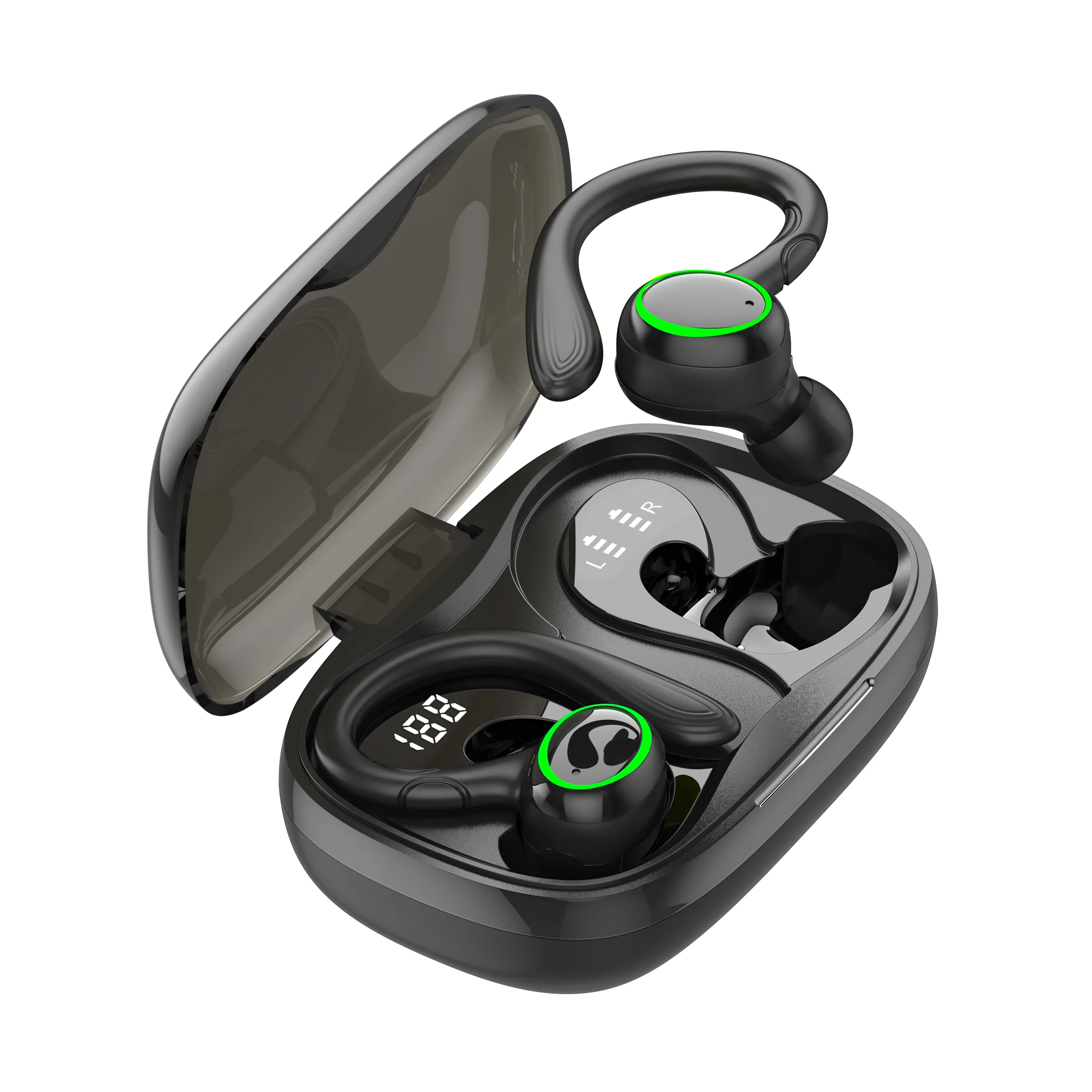 I25 TWS earbud hifi stereo, headset helm dengan kait telinga olahraga true wireless tws tahan air