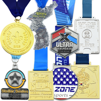 Lanières de médaille en métal de jeux compétitifs All Star en alliage de zinc or argent bronze logo de forme personnalisée avec logo personnalisé