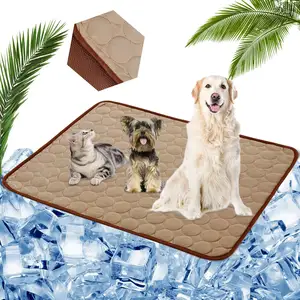 Almohadilla de gel ooling para mascotas, almohadilla fría para perros, esterilla de gel fría con etiqueta de lavado