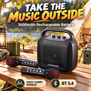 Altavoz Karaoke Portátil con Bluetooth, 35W de Potencia, Dos Micrófonos Inalámbricos, Control de Eco y USB, TF, AUX, FM para Fiestas al Aire Libre - Product Image 3