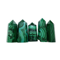 2-4 Inci Perunggu Menara Nyata Mineral Alami Kristal Gemstone Hijau Perunggu Dipoles Point Obelisk