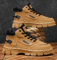 Chaussures pour hommes 2026 – Nouvelles bottes montantes printemps-automne – Tendance polyvalente – Bottines décontractées à semelle épaisse