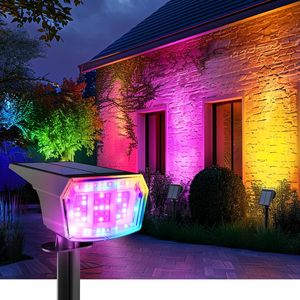 Farbwechselnde RGB <span class=keywords><strong>Solar</strong></span>-Spotlights für Außenbereich Wasserdicht IP65 Landschaftsbeleuchtung für Halloween- und Weihnachtsdekoration - Product Image 1