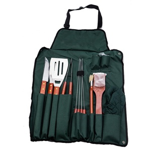 Juego de 14 Utensilios para Asar al Aire Libre, Accesorios para <span class=keywords><strong>Barbacoa</strong></span>, <span class=keywords><strong>Kit</strong></span> de Parrilla con Delantal, Venta al Por Mayor de Fábrica - Product Image 1