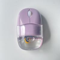 Gadgets Electronic Innovative Wireless Type C Rechargeable Liquid Optical Aqua Mouse Blue avec Panda Floater