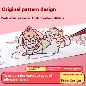 Autocollant personnalisé transparent en PVC motif étoile de dessin animé pour tasse thermos, étiquette étanche de 1 pouce pour valise, idéal pour le thé - Product Image 5