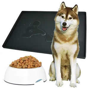 Alas makan hewan peliharaan kustom alas makanan anjing silikon personalisasi hewan peliharaan alas makanan anjing tikar mangkuk tatakan anjing