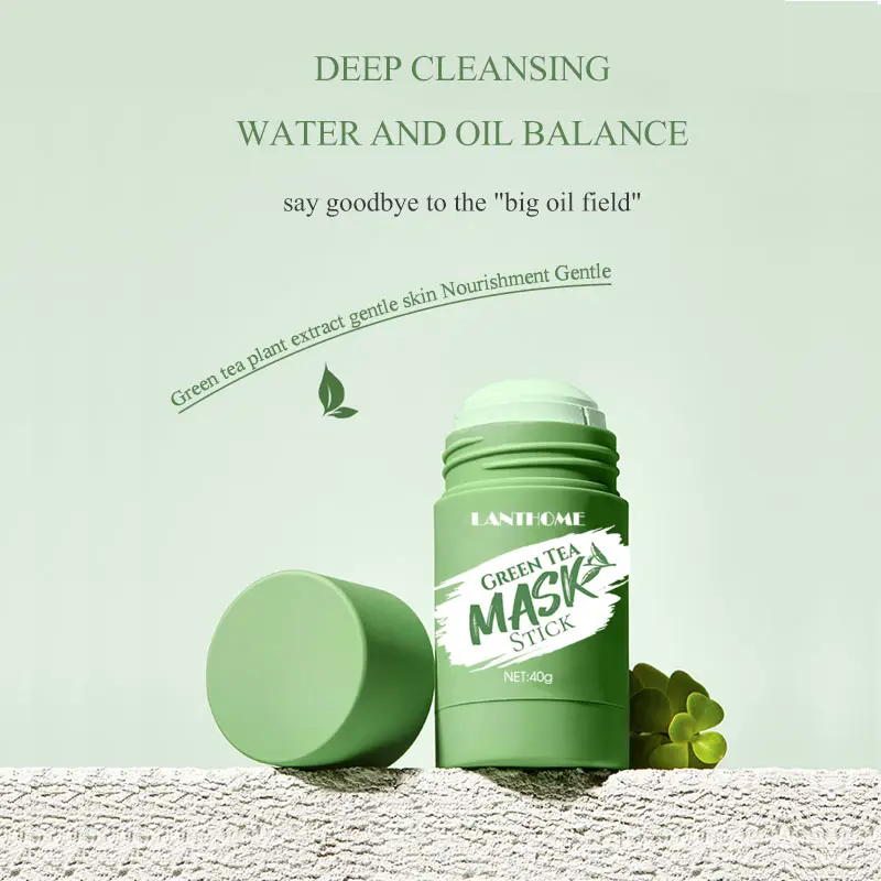 Private Label Oil Control Solid Mask Deep Cleansing Green Tea Clay Face Mask Stick Green Tea Mask