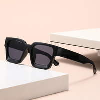 Lunettes de soleil à monture épaisse, monture intégrale carrée, style tendance, UV400 anti-reflet, port en extérieur, design unisexe, logo personnalisé disponible
