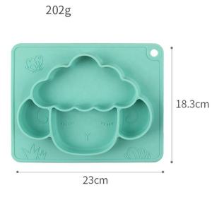 Assiette à dîner en silicone à ventouse pour bébé, motif mouton, de qualité alimentaire, avec compartiments, design dessin animé, vaisselle pour enfants - Product Image 5