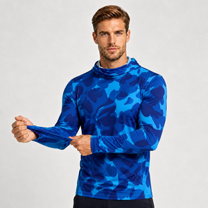 Camisa de Pesca con Capucha y Manga Larga para Hombre, Camuflaje Azul, Protección Solar UPF 50 Anti UV, Ropa de Exterior - Product Image 3