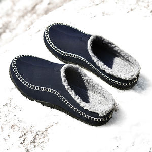 รองเท้าแตะไม้ก๊อกขนฟูสำหรับฤดูหนาวใหม่รองเท้าผู้ชายมีซับในทำจากขนแกะกลางแจ้งรองเท้าแตะขนสัตว์กันลื่นใช้ในบ้านแบรนด์ขนาด38-48 - Product Image 4