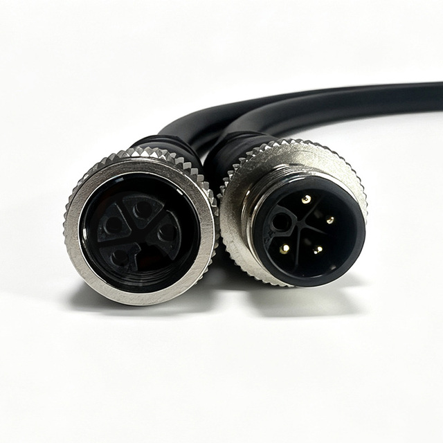 M12 L Code 4 Pin DC Power Cable Multi-circuit Centralized Power Wire for Distributed IO Modules Sensors Waterproof Custom