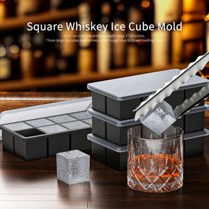 Moules à glaçons de qualité alimentaire sans BPA, bac à glaçons empilable, grands bacs à glaçons en silicone pour whisky avec couvercle - Product Image 3