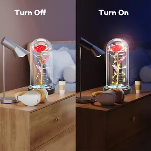 요정 LED 매혹적인 크리스마스 날 수제 장식 장미 조명 파티를위한 어머니의 24k 갤럭시 깜박임 가정 꽃 - Product Image 4