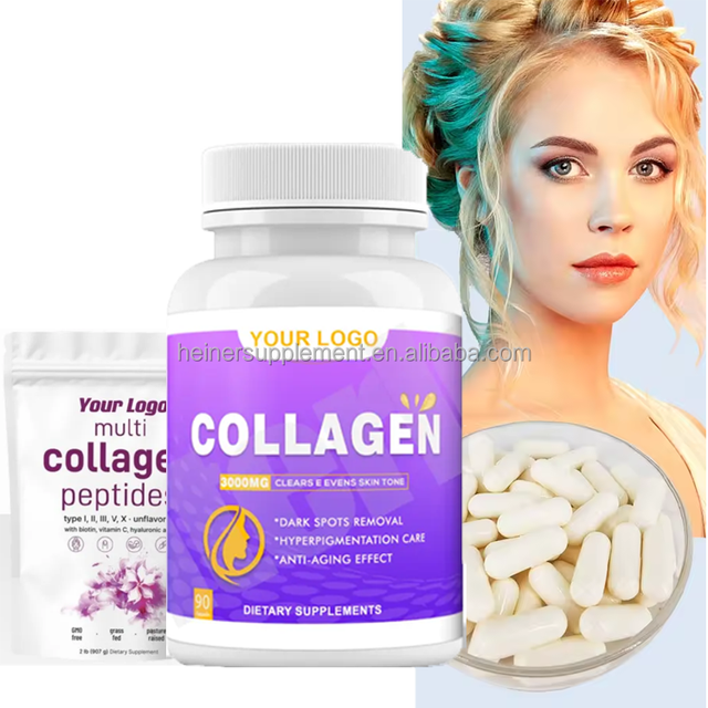 Private Label L-Glutathione Collagen Vitamin C Capsule Brightening Collagen Marine Collagen Capsules