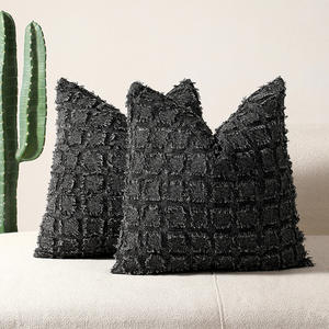 Sarung Bantal Desain Baru Motif Kotak-kotak Warna Solid Dekoratif untuk Ruang Tamu - Product Image 2