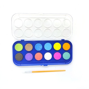 Professional 12-Color Water Color <b>Paint</b> <b>Set</b> with Case and Brush for Painting on Canvas and Paper - Product Image 4