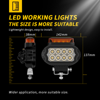 DXZ 55C-FS-T3 Luz de Advertencia LED de Alta Luminosidad 18W 6500 Lúmenes Multimodo Estroboscópica y de Inundación 9-36V 5.5 Pulgadas para Montacargas y Vehículos Todoterreno