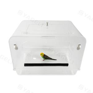 Yageli China Fabriek Custom Clear Transparant Grote Acryl Papegaai Huisdier Vogel Douche Box Badkooi - Product Image 4