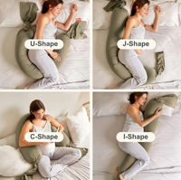 Oreiller de grossesse de luxe en microbilles EPS, housse amovible, coussins de soutien pour le ventre, oreiller de grossesse pour tout le corps pour dormir