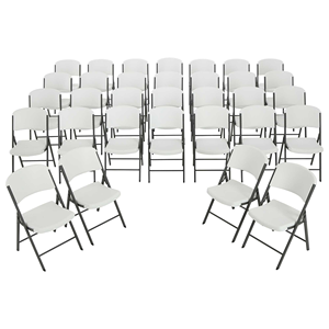 White Modern Durable Outdoor <strong>Foldable</strong> Patio <strong>Dining</strong> <strong>Table</strong> And <strong>Chairs</strong> Set 4 For Events Picnic Hospitals-lightweight Plastic - Product Image 6