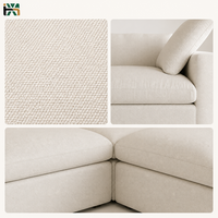 Komprimiertes Leinen-Modulsofa in L-Form mit Chaiselongue für Wohnzimmer, Apartment, Hotel, Großhandel, Direkt ab Werk