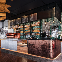 Comptoir haut de gamme, design d'intérieur moderne personnalisé, vente de meubles, décoration personnalisée, bar à café pour boutique, comptoir d'exposition pour