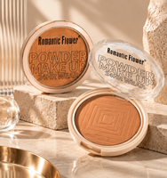 Vente en gros personnalisé 3 teintes longue durée nature imperméable mat compact poudre pressée pour peau foncée