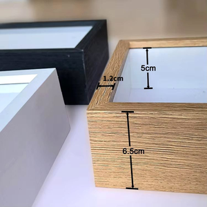 2024 personalizado todo negro blanco nogal MDF madera 3CM 5CM de profundidad 8x8 16x16 pulgadas A3 A4 3D pared arte marco sombra caja marco de fotos - Product Image 3